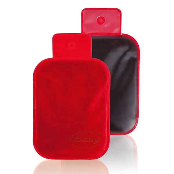 Bouillotte tourbe velours rouge